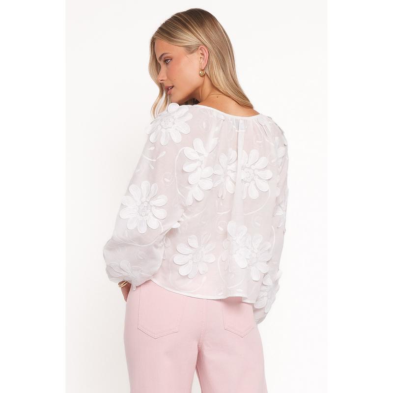 Leire Embroidered Blouse - White