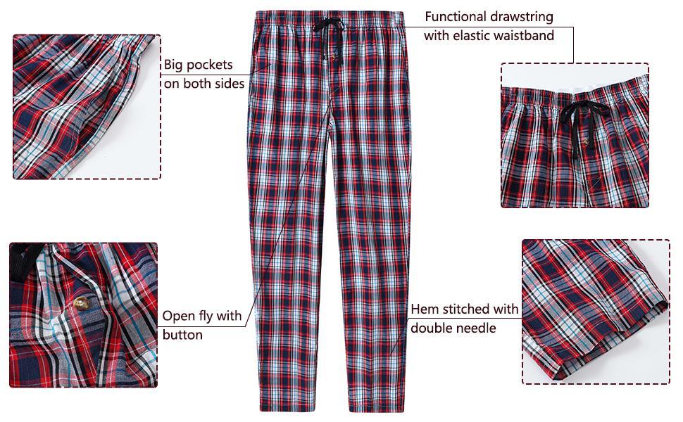 MoFiz Men's Pajama Pants Ultra Lightweight Pjs Bottoms Sleepwear Bottom Pants With Pocket Drawstring 3-Pack MoFiz Men's Pajama Pants Ultra Lightweight Pjs Bottoms Sleepwear Bottom Pants With Pocket Drawstring 3-Pack