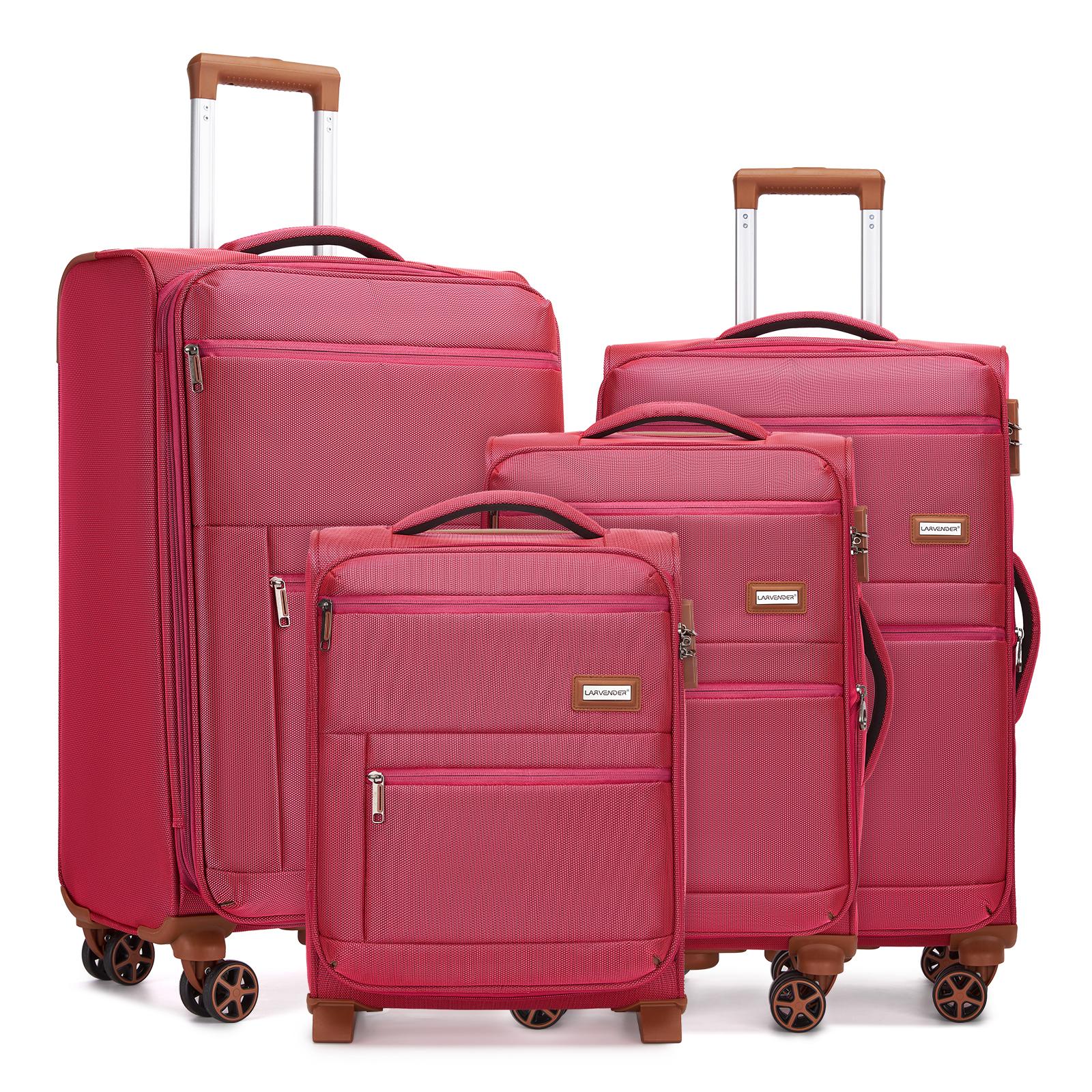 Multi Compartment 4 Piece Expandable Luggage Collection with New Silent Spinner Wheels TSA Locks(16in 20in 24in 28in)