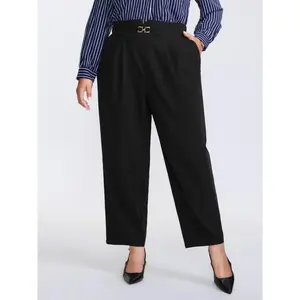 【Summer Turn-Up】BlOOMCHIC Plus Size Metal Buckle Split Waistband Pants [M-6X] 2026 Summer Pick for Mother's Day