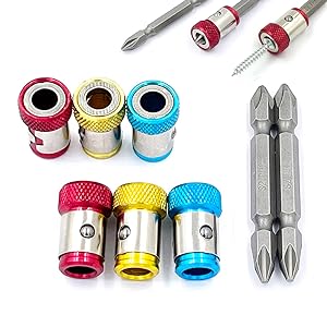 3/6 Pieces Magnetic Screw Ring With 2 Pieces Ph2 Screwdriver Bit Set,Magnetizer Screw Removable For 1/4 Inch/6.35mm Hex Screwdriver and Power Bits (MIX)