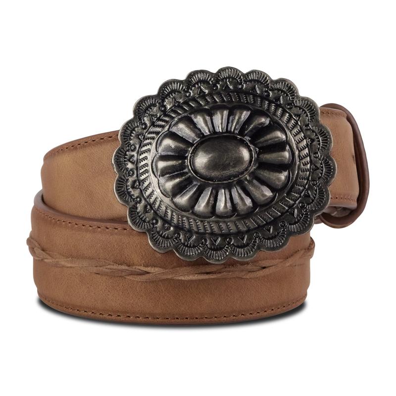 1.5 Woven Braided Belt with Round Buckle - Desert Clay