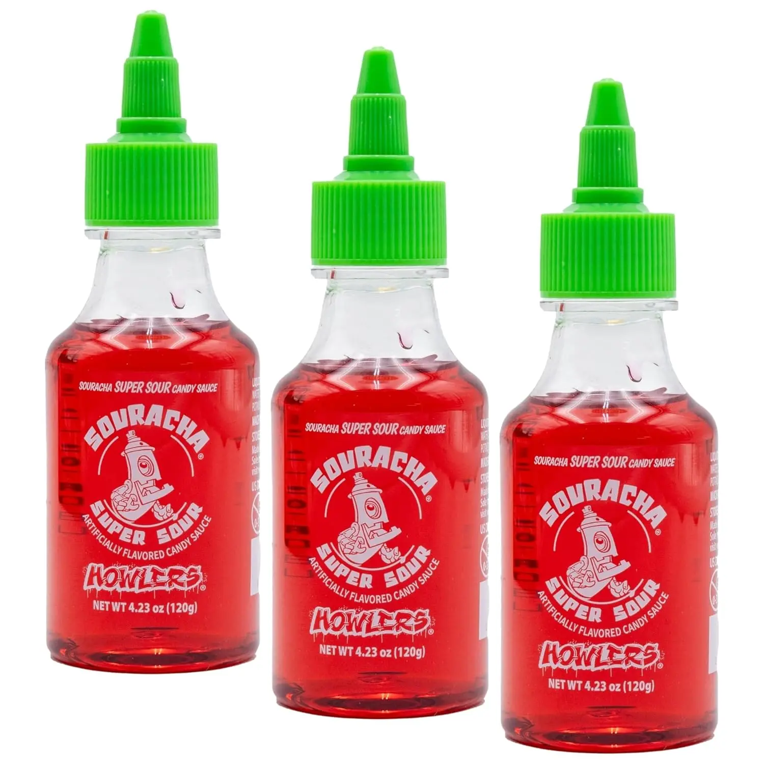 Albert's Souracha Liquid Sour Candy | For Party Favors, Swedish Candy, Holiday candy, Valentines Day Gift, Cherry - 3 Pack