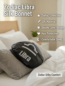 Zodiac Libra Bonnet - Silk Material Double Layer Design for Hair Protection & Comfortable Sleep