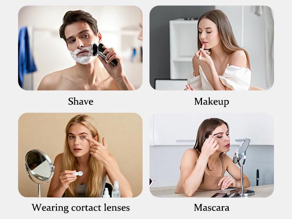 MEXS Mini Foldable Makeup Mirror for Women, Portable Pocket Mirror, Ultra Slim Compact Mirror for Purse, Gift, Travel & Daily Touch-Up