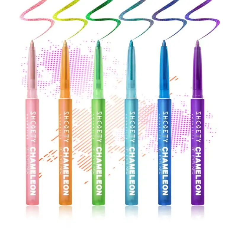 6PCS Chameleon Gel Eyeliner Set, Waterproof Multichrome Color-Shift Eye Pencils