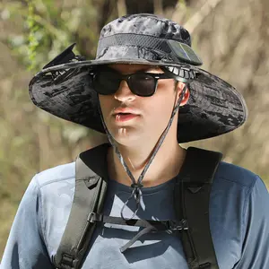 2026 Dual Solar Fan Cooling Hat, UPF 50+ Sun Shield Portable AC for Head, USB Rechargeable Boonie Hat for Mowing, Landscaping, Construction Workers. Trending Summer Gadget, Outdoor Essentials, Perfect Father's Day Gift