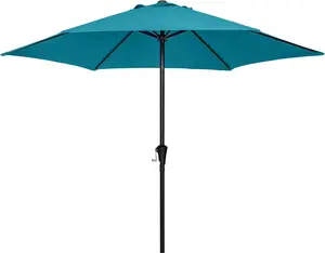 9FT Outdoor Patio Umbrella, Market & Table Umbrella with 6 Sturdy Ribs and Crank System, Fade-resistant & Waterproof for Garden Backyard Poolside Deck【without base】