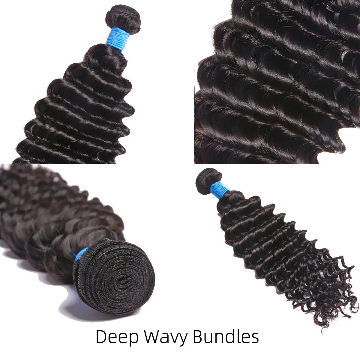 [Ashine] Vacation Hair 10A Brazilian Virgin 100% Human Hair Deep Wave Deep Curly Bundles Sew In Quick Weave Ponytail Closure Extensions One-directional Cuticles-sleek, Tangle-resistant, and Re-wearable 12-30 Inches Afro Kinky Bulk
