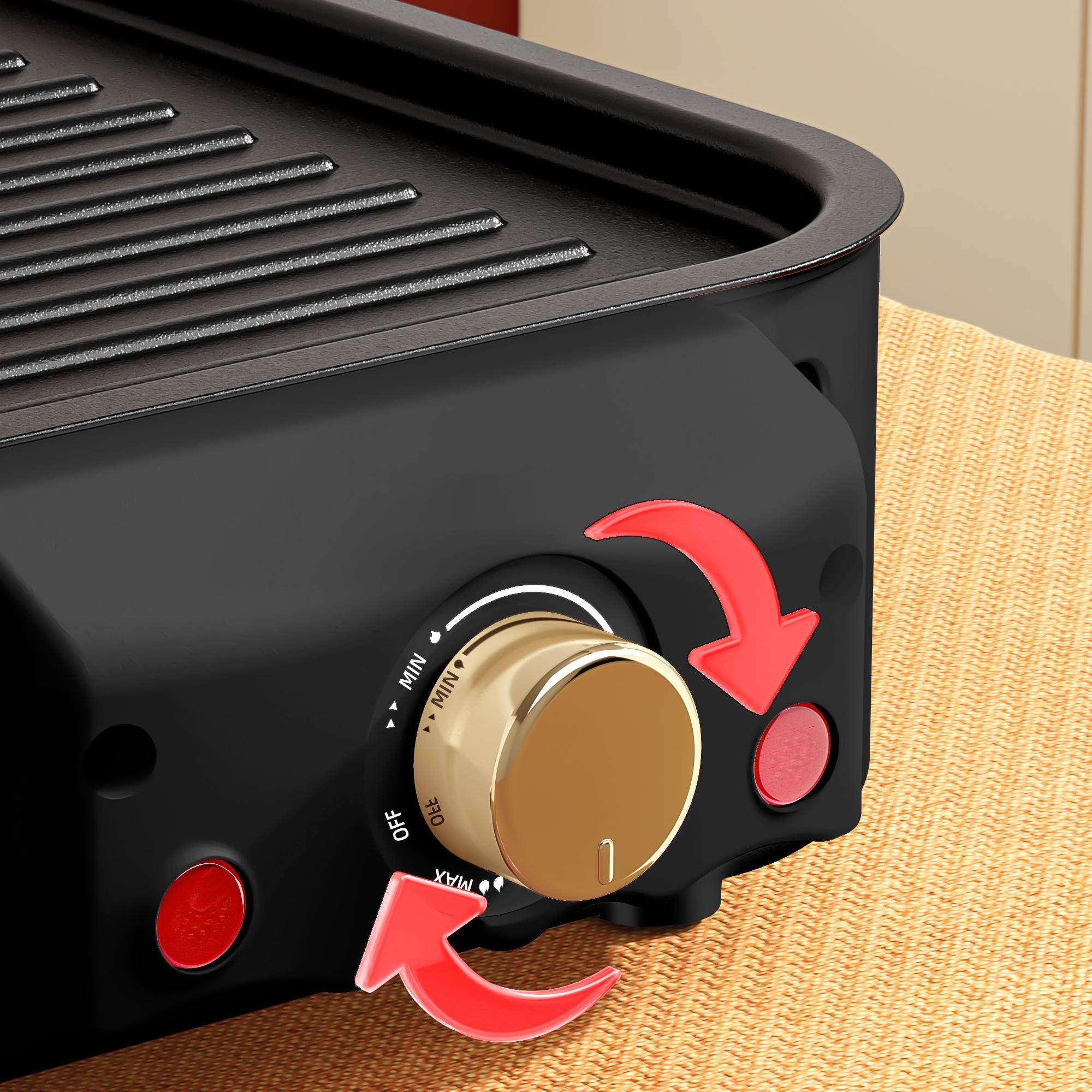 AORAN Indoor Smokeless Electric Korean BBQ Grill, Non-Stick Cooking Removable Plate,5 adjustable temperatures,Dishwasher Safe,1500W,Kitchen Appliances, Household TiktokShopBlackFriday AORAN Indoor Smokeless Electric Korean BBQ Grill, Non-Stick Cooking Removable Plate,5 adjustable temperatures,Dishwasher Safe,1500W,Kitchen Appliances, Household TiktokShopBlackFriday