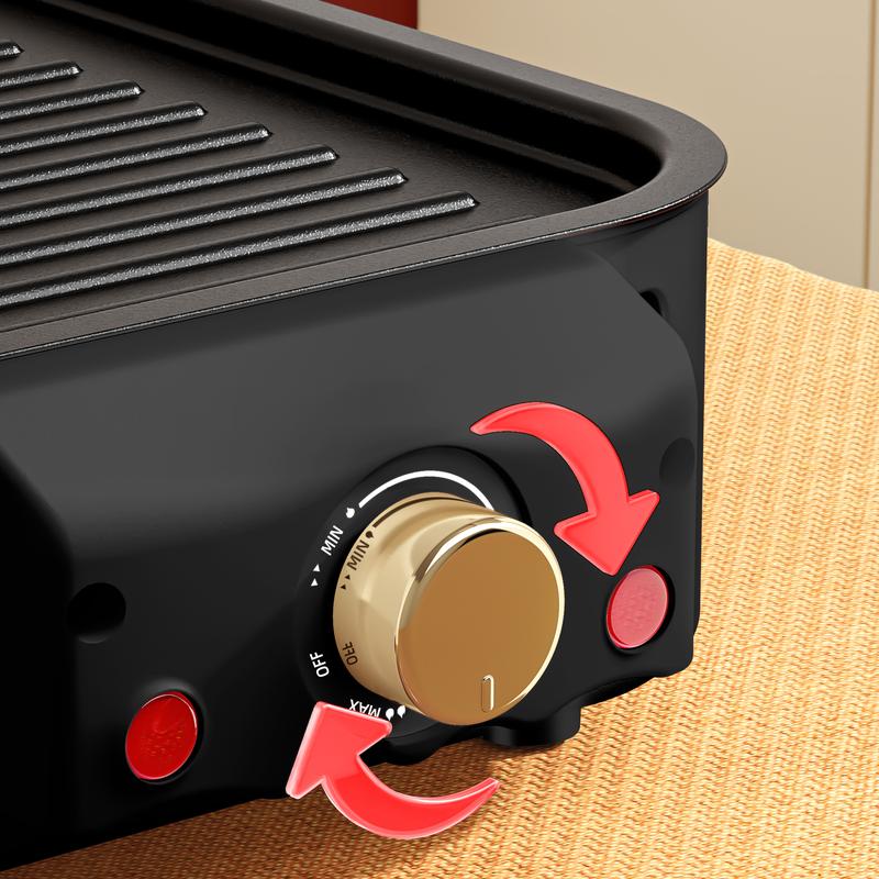 AORAN Indoor Smokeless Electric Korean BBQ Grill, Non-Stick Cooking Removable Plate,5 adjustable temperatures,Dishwasher Safe,1500W,Kitchen Appliances, Household TiktokShopBlackFriday