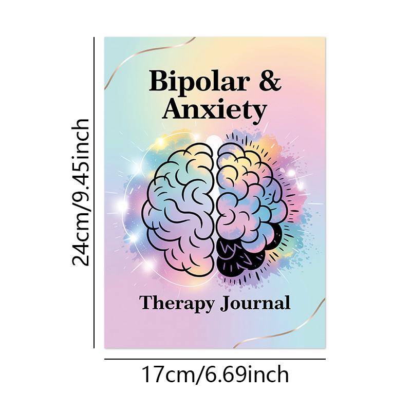 Bipolar & Anxiety Therapy Journal Mental Health Planner Self Recovery Diary Daily Emotional Support Log Soft Cover Wellness Notebook for Mindfulness Healing Gift Idea