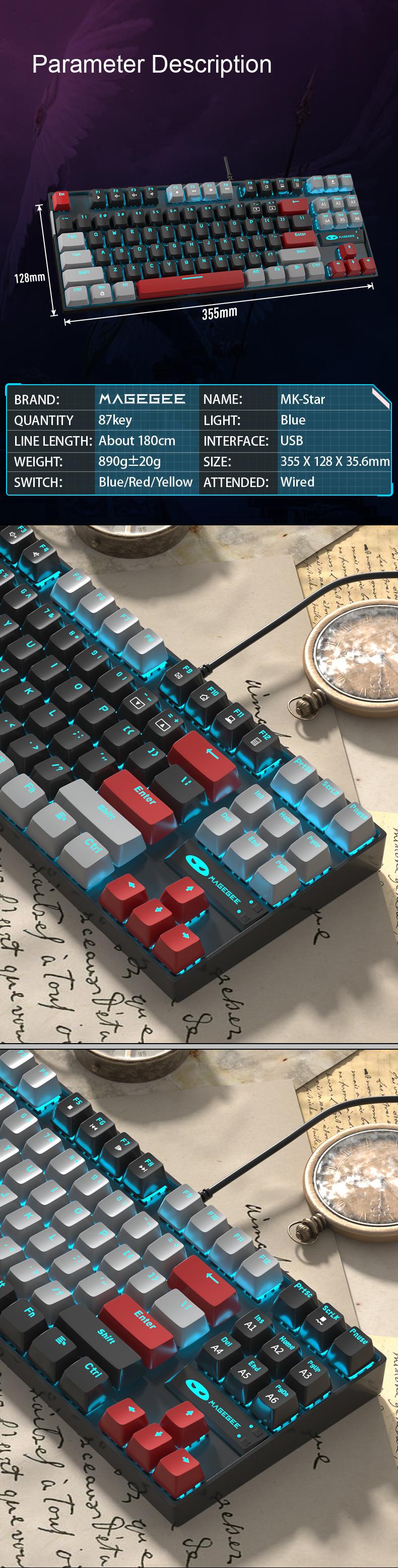 MageGee 75% Mechanical Gaming Keyboard with Brown Switch, LED White Backlit Keyboard, 87 Keys Compact TKL Wired Computer Keyboard for Windows Laptop PC Gamer MageGee 75% Mechanical Gaming Keyboard with Brown Switch, LED White Backlit Keyboard, 87 Keys Compact TKL Wired Computer Keyboard for Windows Laptop PC Gamer