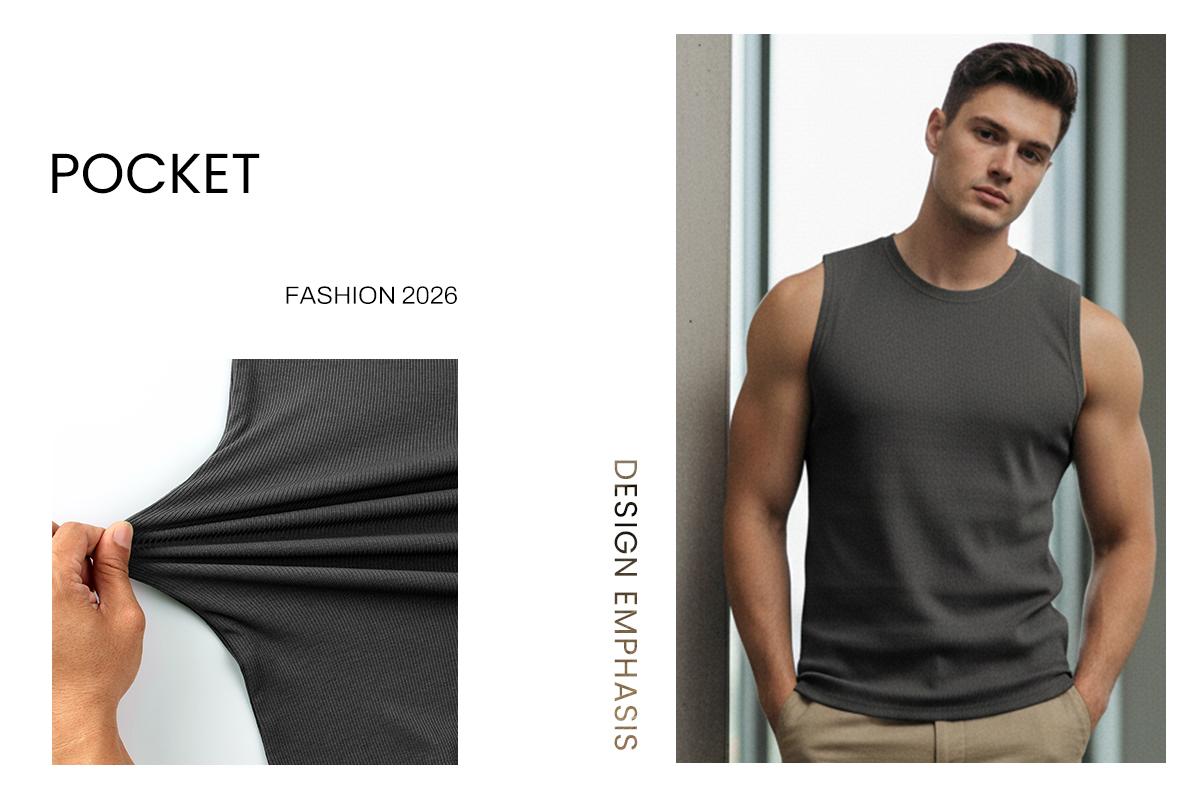 JMIERR Men's Ribbed Tank Tops Knit Sleeveless Workout T Shirt Muscle Gym Fitness Tee