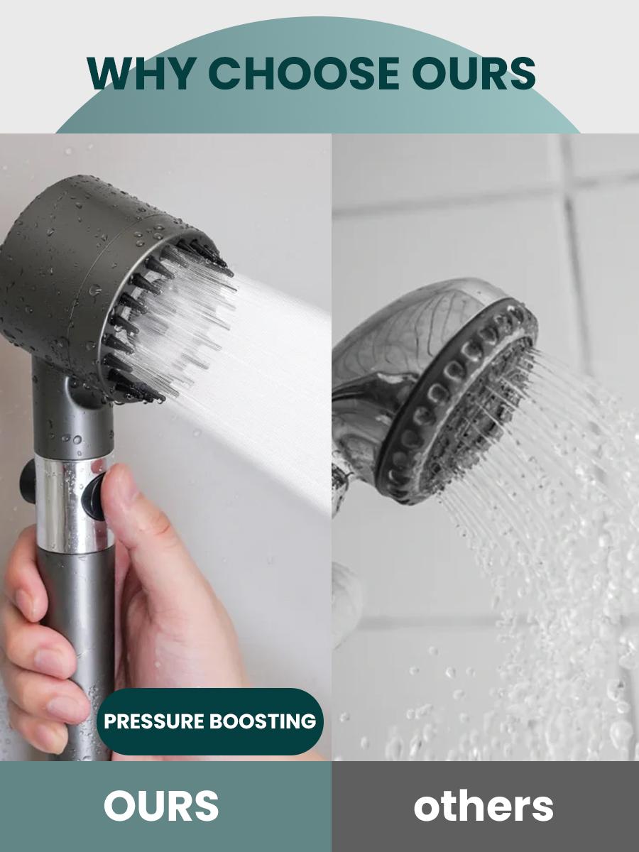 [ONLY $9.9 1PCS] Boosted Pressure Shower Head with Massage — 3 Spray Modes + 5 Purifying Filter Inserts