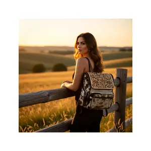 Isabella Tooled Leather Cowhide Backpack – Western Travel Bag for Women