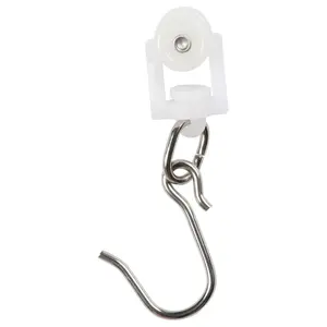 TWOPAGES 2026 Spring Glow Up Curtain Track Glider Roller Hooks – Ceiling Track Rail Sliding Runner, Smooth & Quiet (1 Pack of 10), Easter Home Refresh