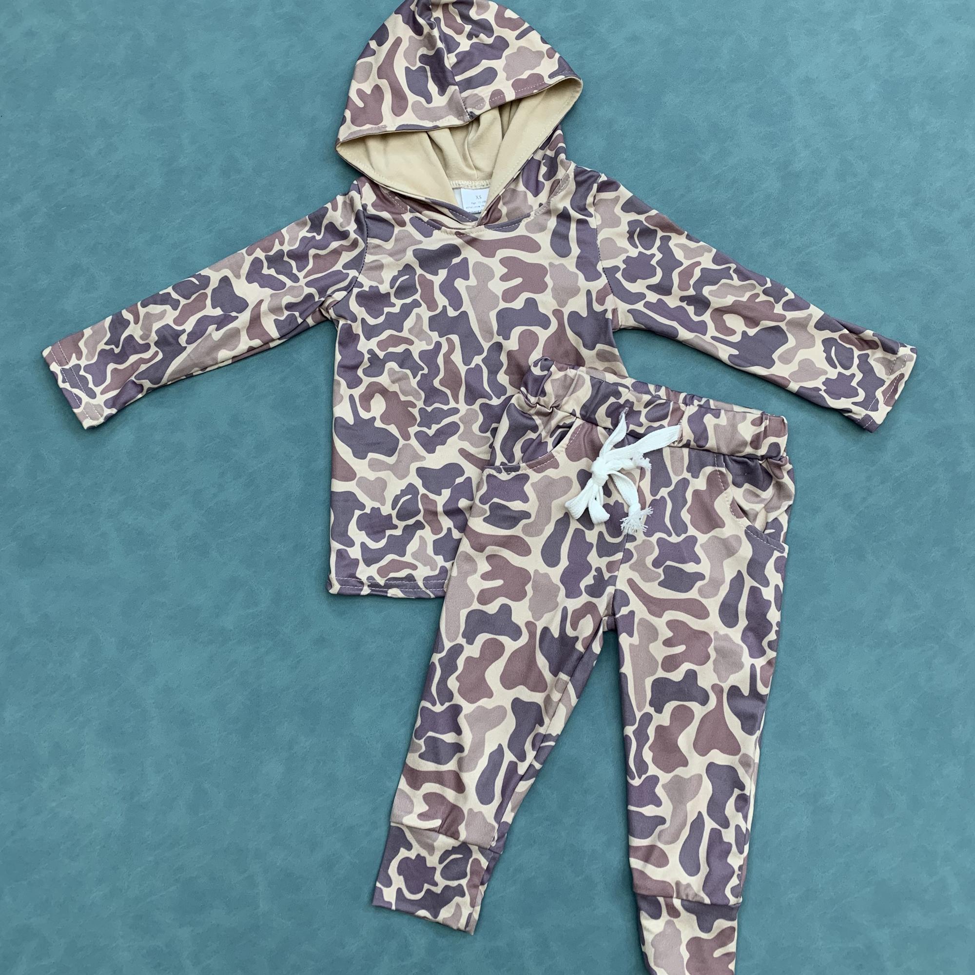 Camouflage kids boy hunting season hoodie outfits