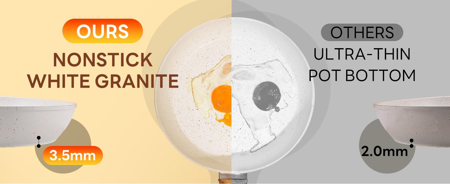 17 Pcs Nonstick Pots and Pans, Non-toxic Kitchen Cooking Set with Stay-Cool Handles