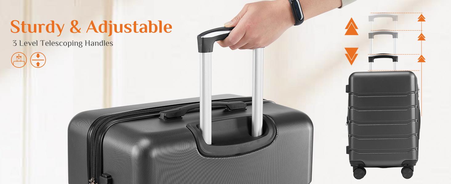 SweetFurniture Carry on Luggage, Hard Shell ABS Suitcase with Double Spinner Wheels, Lightweight Expandable Rolling Luggage with TSA Lock