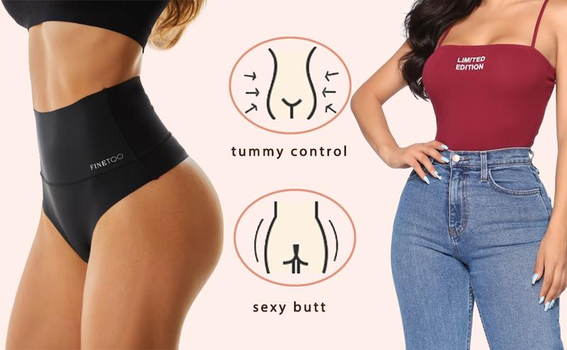 FINETOO 4pcs Women High Waisted Comfortable Seamless Underwear Fit Minimalist Bridal Panties Basic T-back Panties S-XL   Womenswear