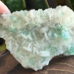 Green Apophyllite on Stilbite Crystals from India