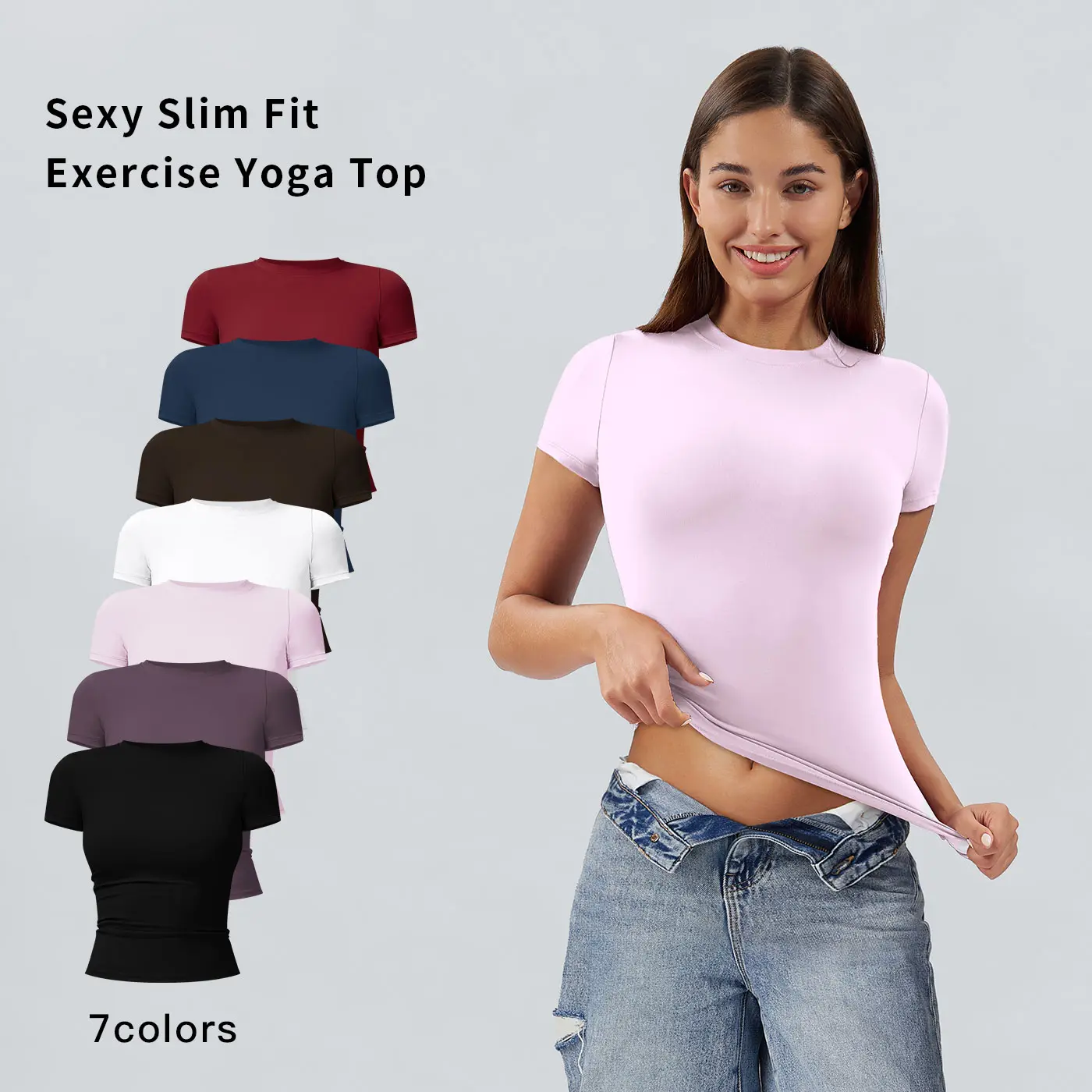 Tenwolf Women's Quick-Dry Slim-Fit Short-Sleeve Sports Top - Athletic Fashion, Fitness Sport Top, Activewear Clothes for Gym, Yoga, Women's Everyday Wear, Women's Clothes