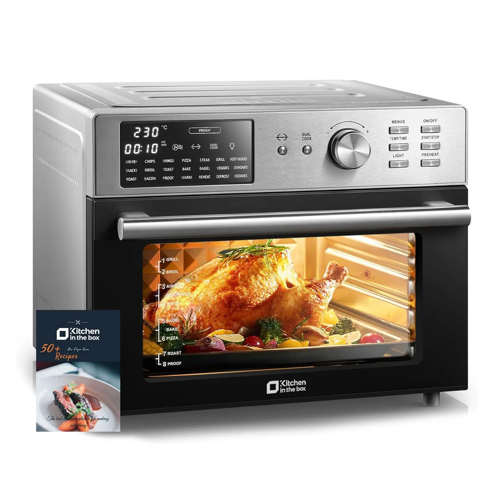 32QT Extra Large Air Fryer Toaster Oven Combo, 21-in-1 Countertop Convection Toaster Oven with Air Fry, Bake, Toast, Roast, 6 Accessories, 1800W Dual Cook Preset sohochic