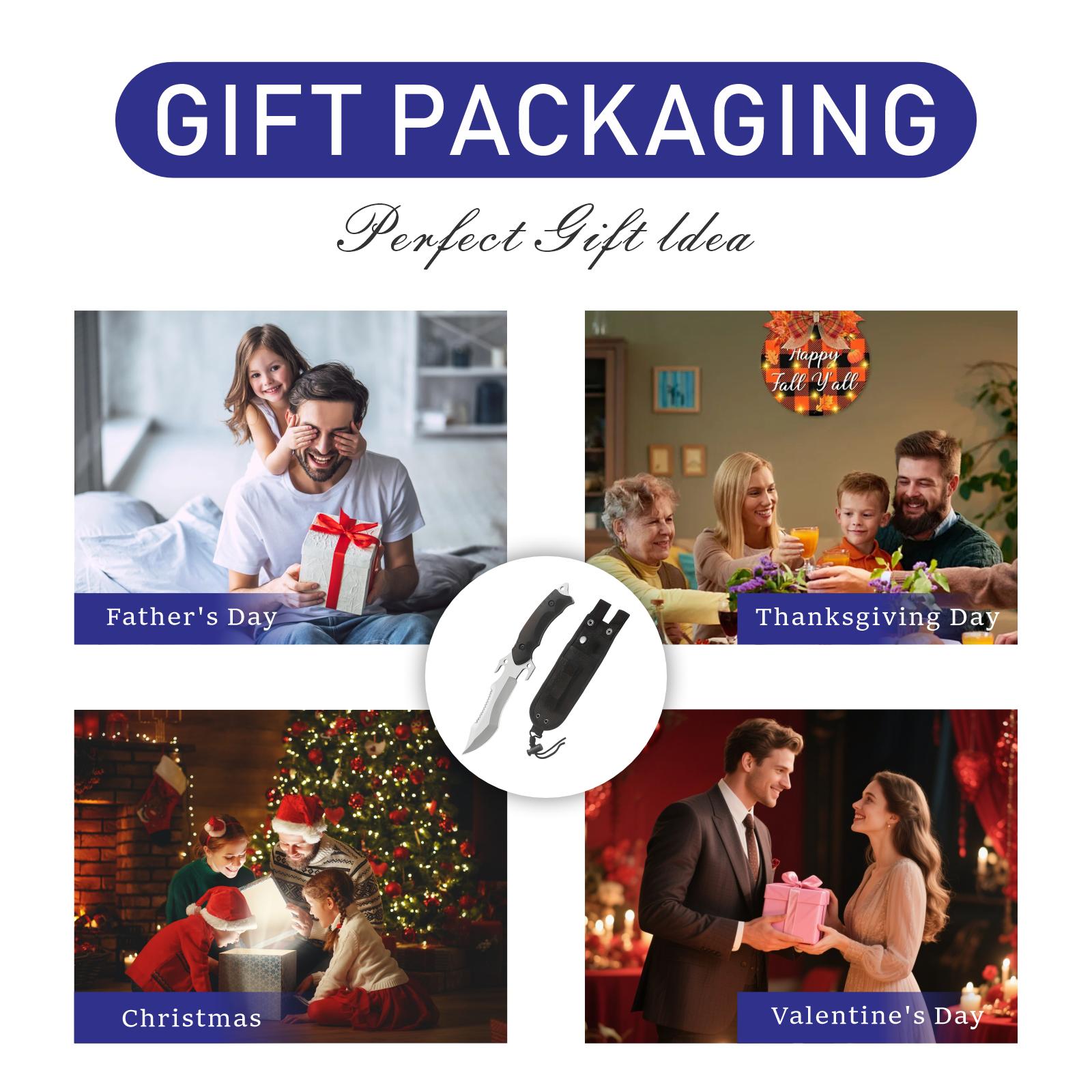 10-Inch Forged Camping Knife (with Sheath) – Stainless Steel Boning & Butcher Knife, Multipurpose Meat-Cutting Knife for Kitchen, Camping & Outdoor BBQ