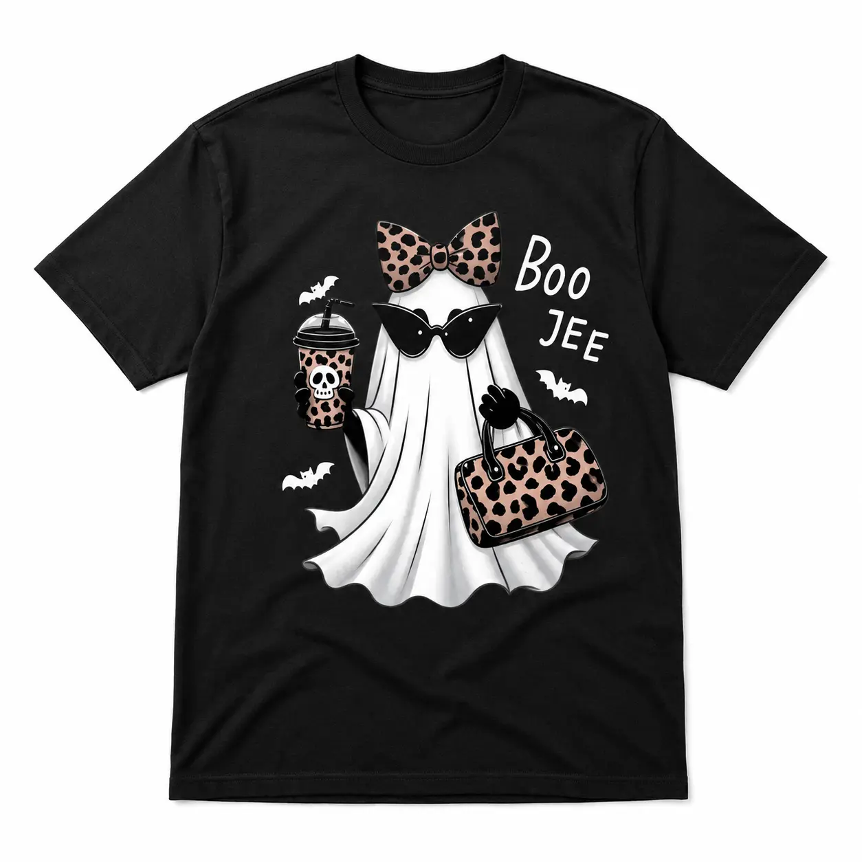 Boo-Jee Ghost Shirt Leopard Ghost Tee Ghost Coffee Shirt Funny Fall Shirt Ghost Tee Girly Halloween Gift Boojee Shirt