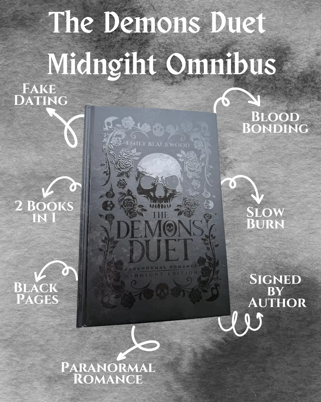 Demons Duet - Midnight Edition Omnibus fake dating paranormal romance with black pages