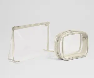 Clear Pouch Set in Salt White