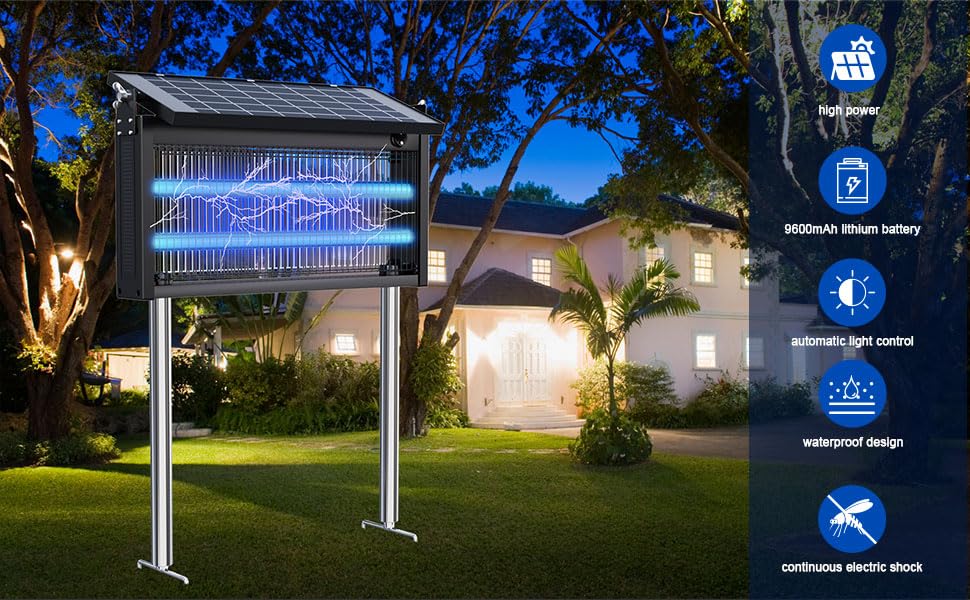 The new solar outdoor mosquito-killing lamp saves electricity and worry-free. It can be protected at any time in the countryside, courtyards, camping, fishing, and picnics. The most romantic gift to protect your family