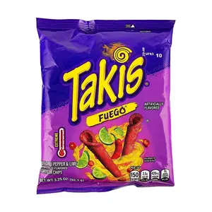 Takis Fuego Hot Chili Pepper Lime Tortilla Chips, 3.25 oz (92.3g) - Spicy & Tangy Snack, Bulk Pack Available Takis Fuego Hot Chili Pepper Lime Tortilla Chips, 3.25 oz (92.3g) - Spicy & Tangy Snack, Bulk Pack Available