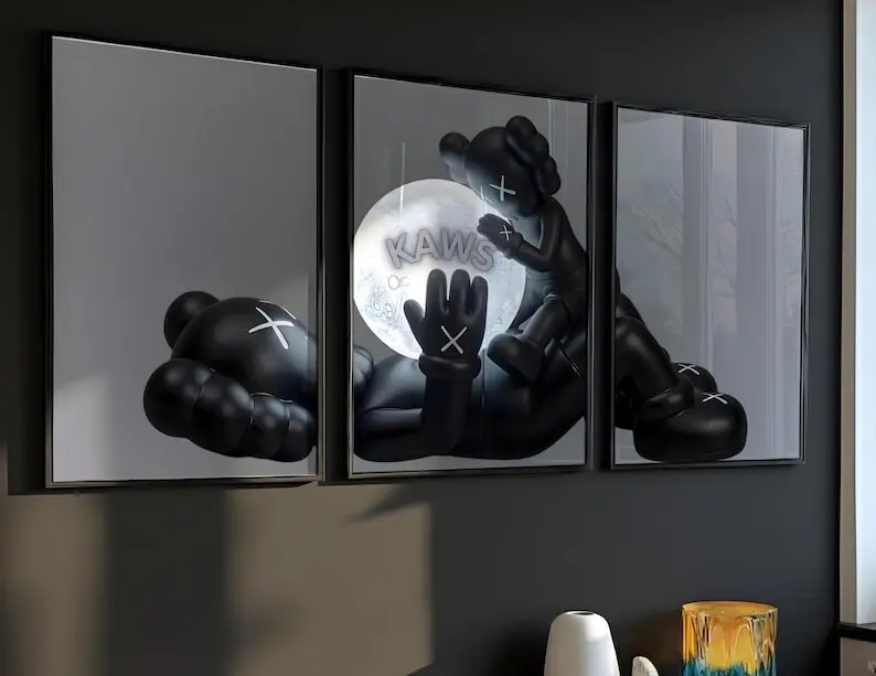 KAWS Poster Set: Hypebeast Graffiti Wall Art, Product without frame