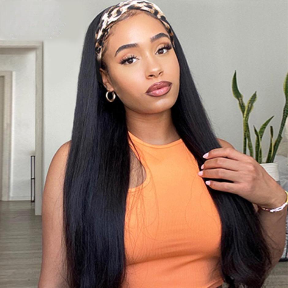 【Clearance】FORGIRL FOREVER 30inch Straight Headband Wig Easy Quick Install Wear Go Glueless Wig 100% Natural Color Human Hair Wigs For Women