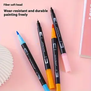 NOLUCK 48-Count Double-Tipped Marker Pens Set - Artist Supplies Set with Fine & Brush Tips, Pencil Storage, Suitable for Adult Coloring, Calligraphy, Office Stationery & Art Craft Tools