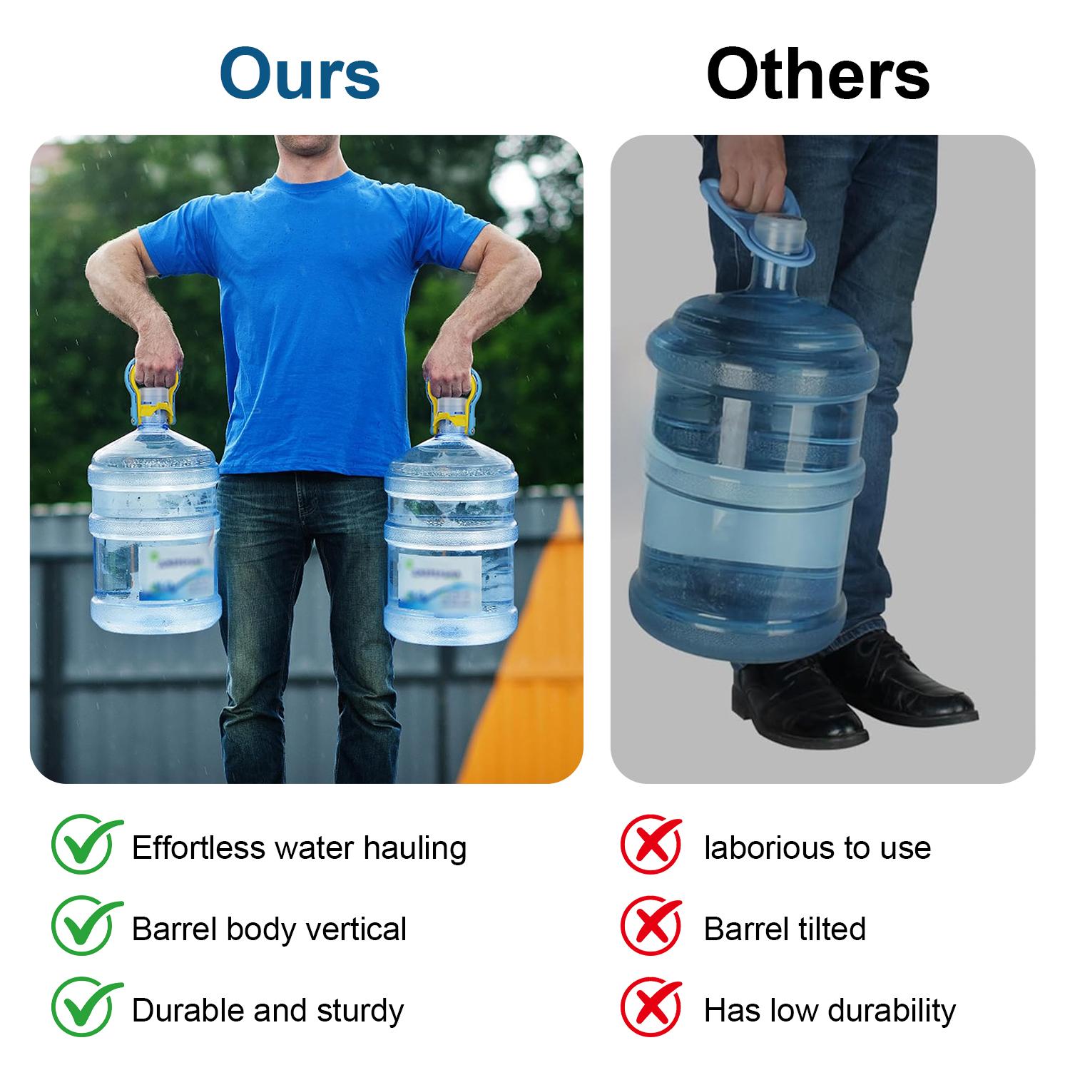 2 Pack 5 Gallon Water Bottle Holder, Ergonomic Grip Handle Carrier Non-Slip Holder Lifter Heavy Duty Clip, Energy Saving Water Jug Handle Drinking Water Bottles Handles