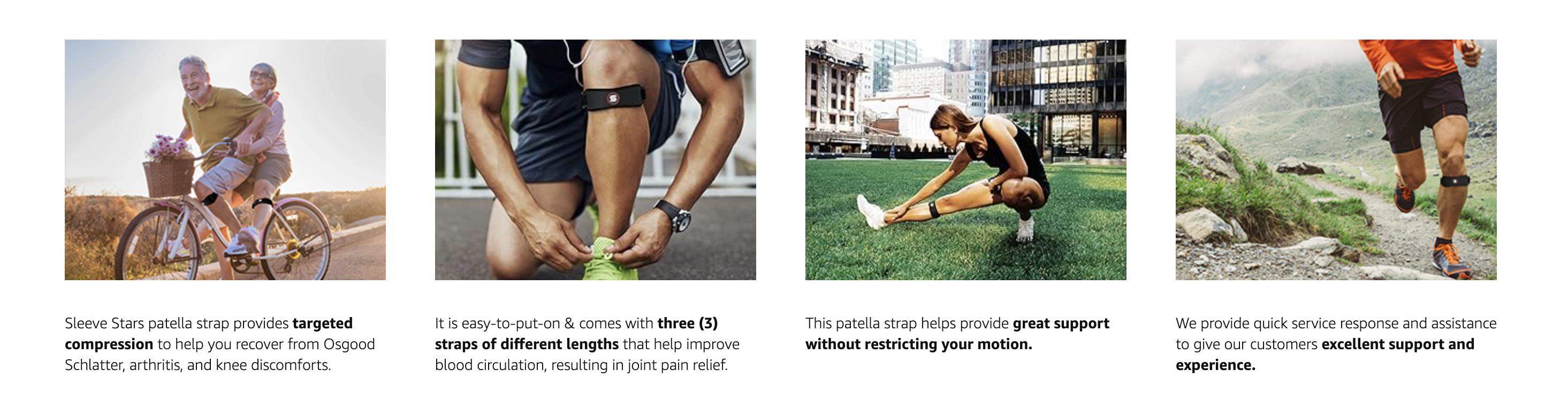 Patellar Strap for Adults' Knee Pain Relief | Adjustable Support for Tendonitis, Running & Full-Range Movement