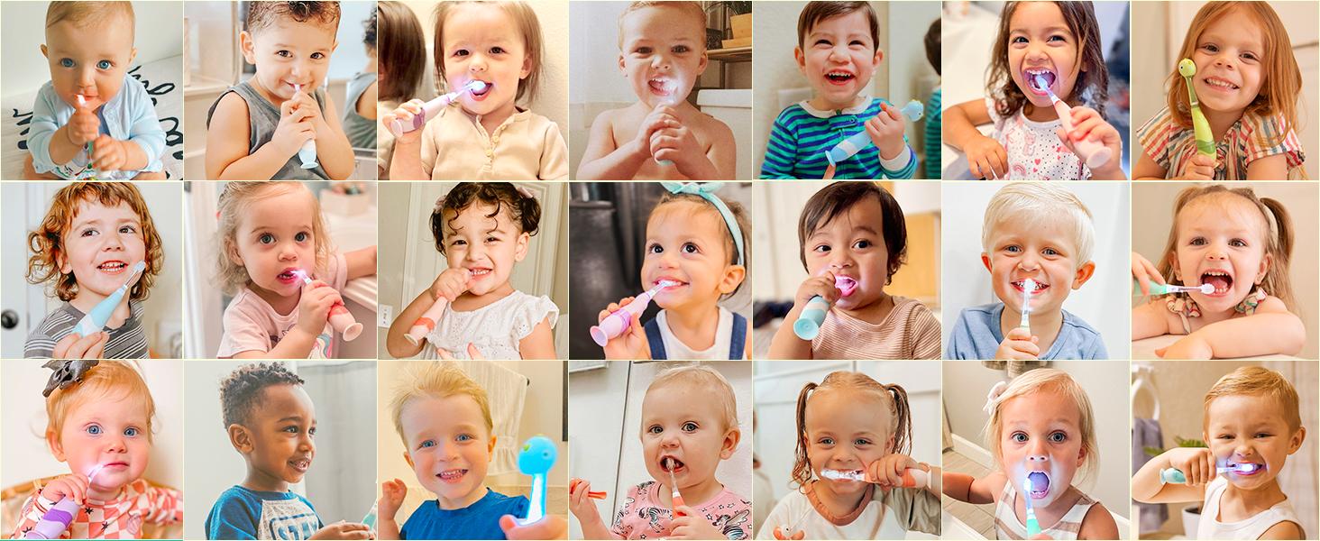 Papablic Jo Toddler Sonic Toothbrush 1-3Y with Smart LED Timer & Dino Cover 2 Brush Heads Last Stock Oral Care Tools for Kids