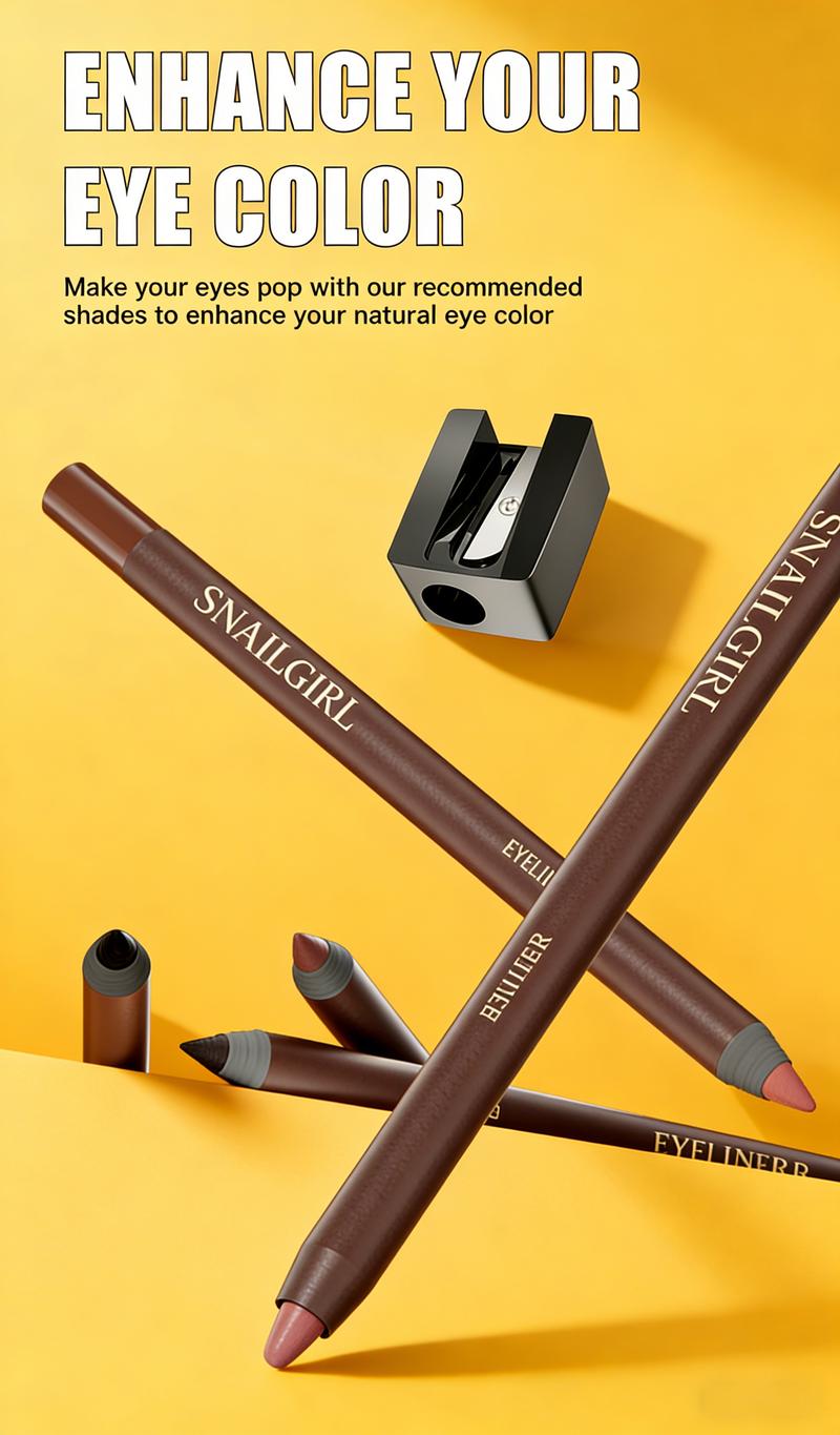 Waterproof Eyeliner Pencil - Long-lasting, Sweat-proof, Smudge-proof & Transfer-resistant - Cream Mousse Texture - Intensifies Eye Color - Doesn't Easily Flake or Clump
