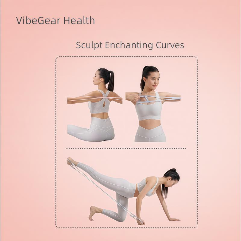 VibeGear Health Resistance Bands Figure 8 Exercise Bands for Women 8 Shaped TPE Material for Arms Chest Expander Yoga Gym Fitness Muscle Training Equipment Stretching Gear 3-in-1 band