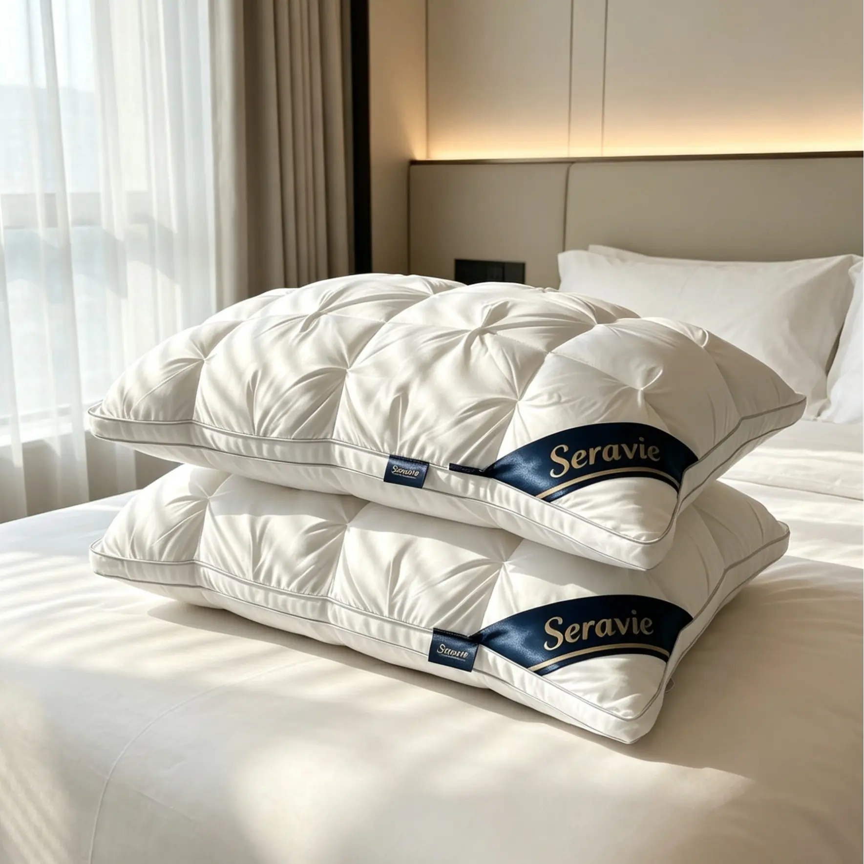 Hotel Grade 2-Piece/4-Piece Pillow Set, Hypoallergenic Down-Alternative Pillows for Sleeping with Premium Softness, Polyester Fiber Neck Support for Back/Stomach Sleepers