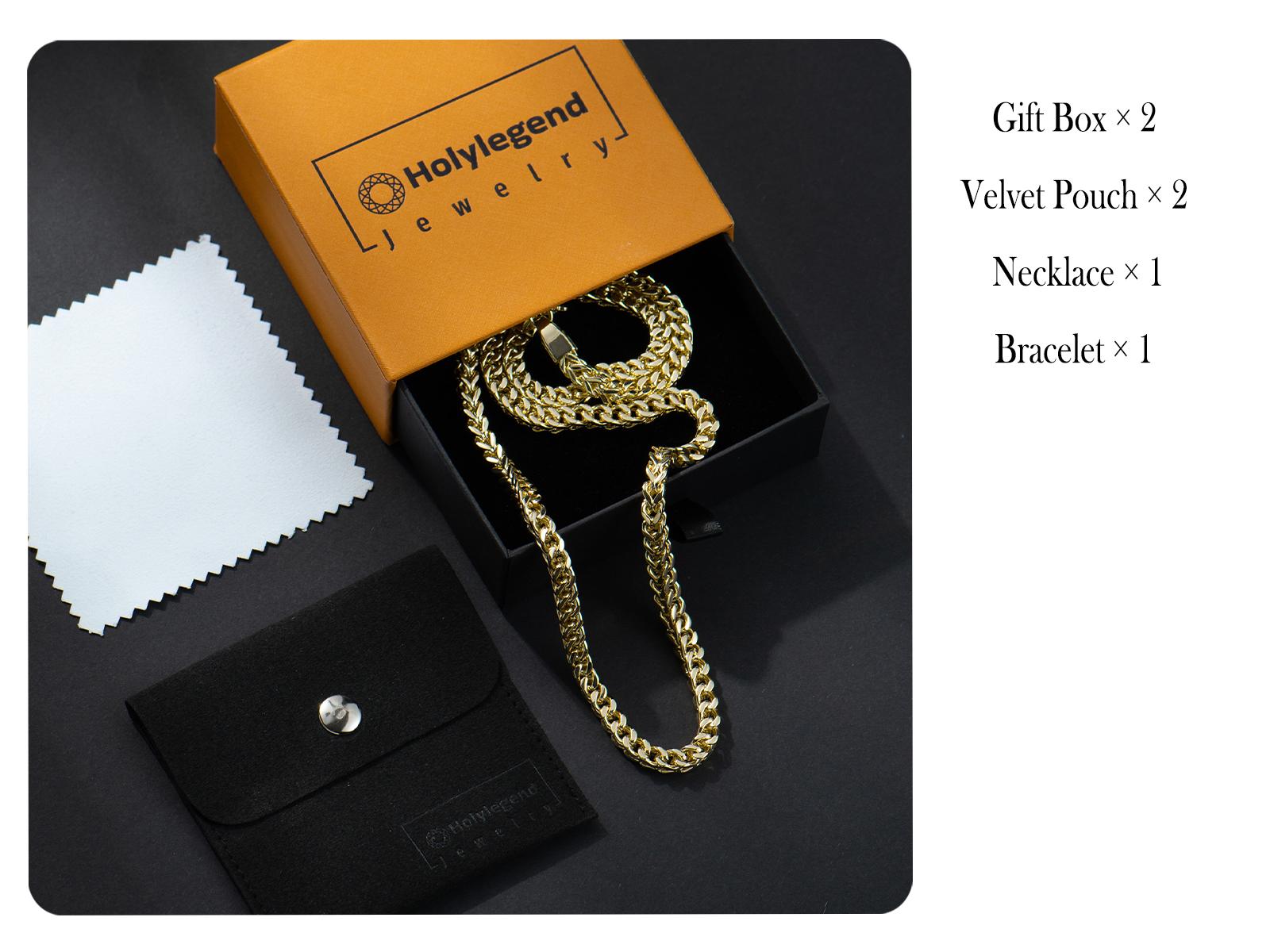 Holylegend 14K Gold Plated Franco & Byzantine Necklace and Bracelet Set, 5.5mm 24 Inch, Gold Plated Jewelry, Trendy Gold Plated Chain Necklace, Affordabl Necklace, Gold Plated Gifts for Fashion Lovers