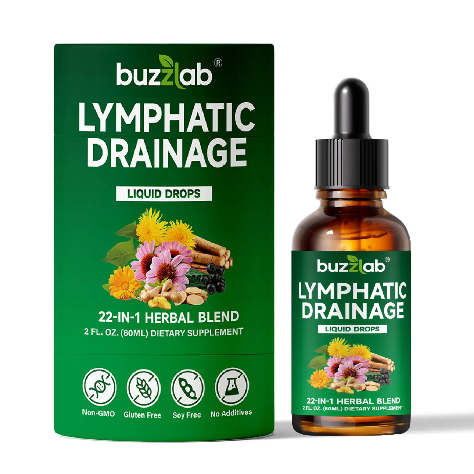 22-IN-1 Lymphatic Drainage Supplement: Reduce Bloat, Reduce Puffiness, Detoxify, Support Lymph Flow,Lymphatic Healthcare