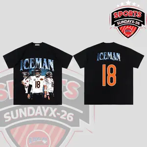 [Youth & Adult] Caleb Williams 18 'Iceman ' For Da Bears High-Quality 100% Cotton T-Shirt (Made In US), Bears Nation Football Shirt, Game Day Outfits, Gift For Football Fans, Bear Down Football Graphic Tee