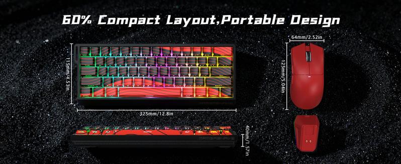 ATTACK SHARK X11&X60HE Mechanical Wireless Gaming Combo,Rapid Trigger Magnetic Switches 8K Keyboard,59g Ultra-Light Mouse with Charging Dock, 22K DPI,PAW3311,RGB Backlit 3-Mode with Coiled Cable