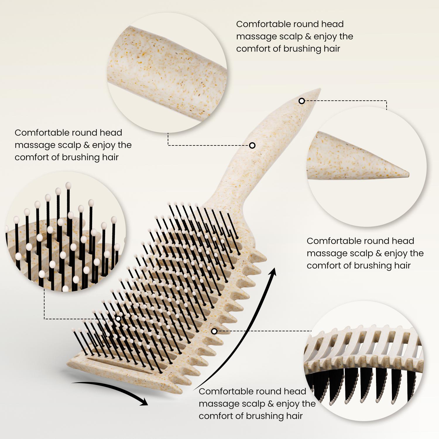 Curl Defining Brush, Hollow Out Design Curly Hair Brush, Vented Hair Brush for Detangling, Shaping and Defining Curls For Women and Men Less Pulling