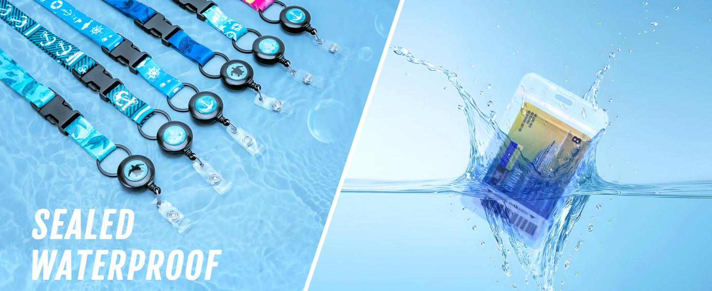 MNGARISTA Cruise Lanyards Adjustable Retractable Reel Waterproof ID Badge Holder for All Cruises Ships Key Cards 2pack Removable Cardholder