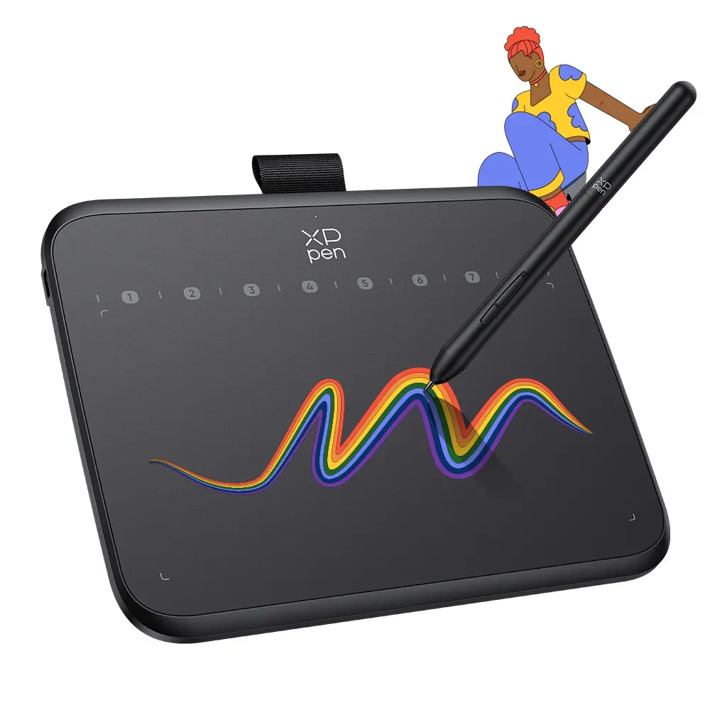 XPPen Deco 640 Drawing Tablet with 16K Pressure Sensitivity, 8 Soft Shortcut Keys, Ultra-Thin & Portable, 60° Tilt Support, OSU Gaming & Digital Art for Beginners & Students, Android/Windows/Mac/Chrome OS Compatible